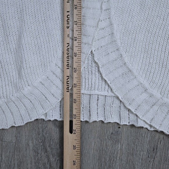 Lauren Ralph Lauren Womens White Knit Open Front Short Sleeve Cardigan One Size - Picture 9 of 9